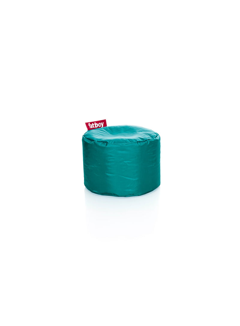 Ottoman Point turquoise de Fatboy : pouf polyvalent et robuste, idéal comme repose-pieds, tabouret ou table d&