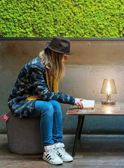 Ottoman Point Stonewashed Fatboy : pouf compact en coton doux, parfait comme repose-pieds ou table d'appoint dans les intérieurs canadiens.