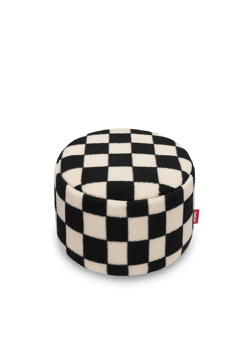 Pouf Fatboy Point Teddy en noir écru, pouf rond d&