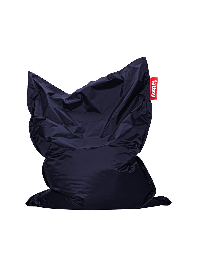 Pouf Slim bleu de Fatboy : bean bag iconique, confortable et résistant, idéal pour détente et relaxation dans n&