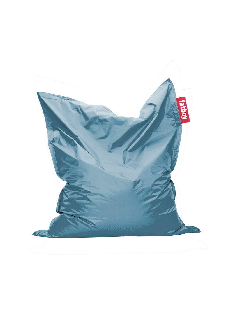 Pouf Slim bleu glace de Fatboy : bean bag iconique, confortable et résistant, idéal pour détente et relaxation dans n&