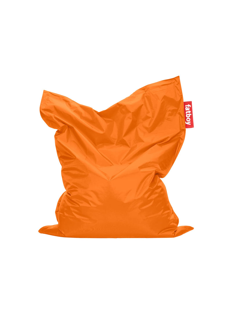 Pouf Slim orange de Fatboy : bean bag iconique, confortable et résistant, idéal pour détente et relaxation dans n&