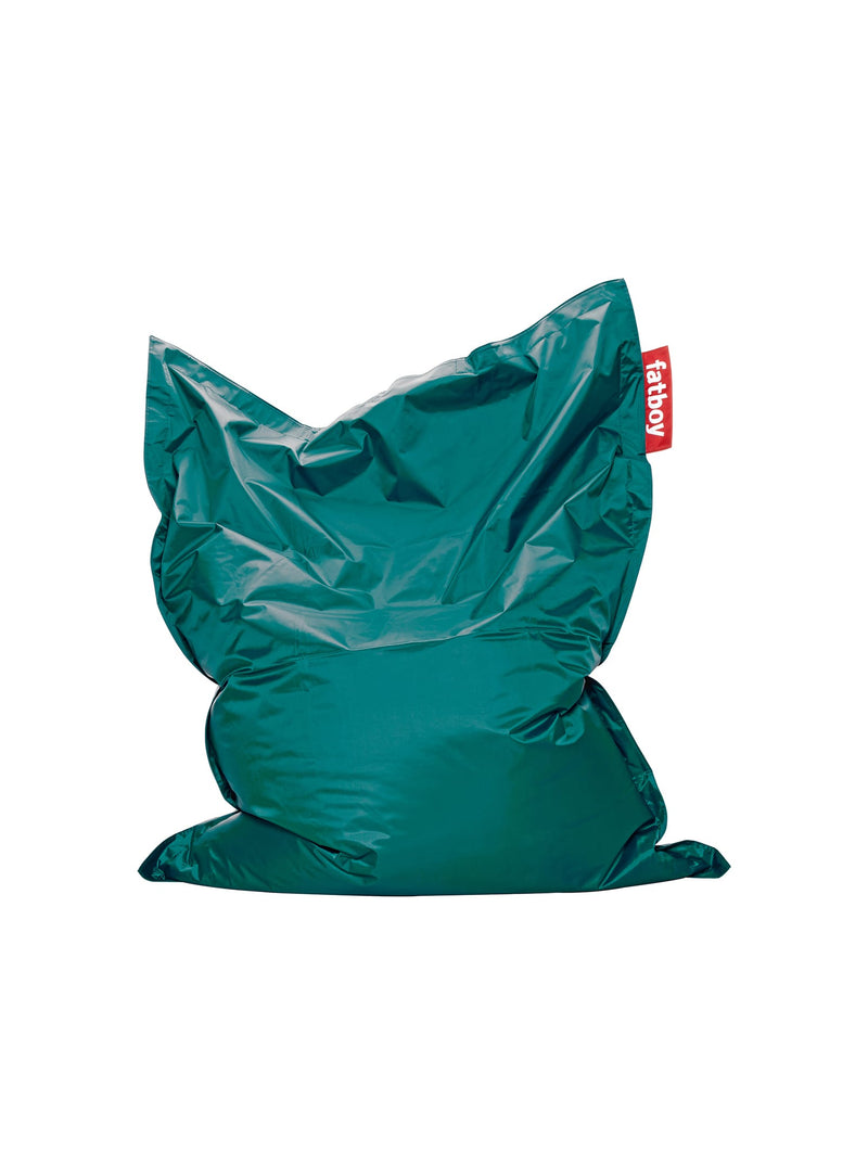 Pouf Slim turquoise de Fatboy : bean bag iconique, confortable et résistant, idéal pour détente et relaxation dans n&