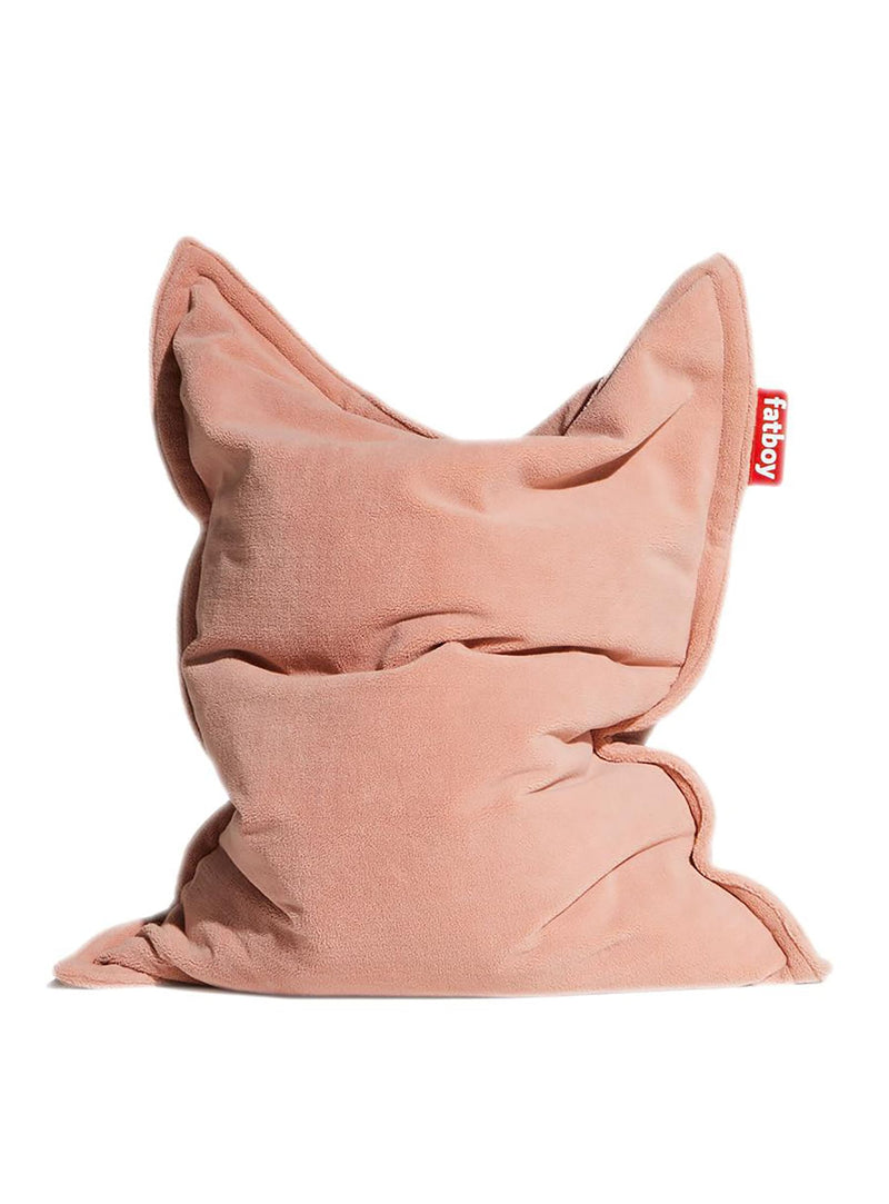 Pouf Slim Teddy rose pâle de Fatboy : ultra-doux en tissu pelucheux, idéal pour un confort durable et cosy dans les intérieurs canadiens.