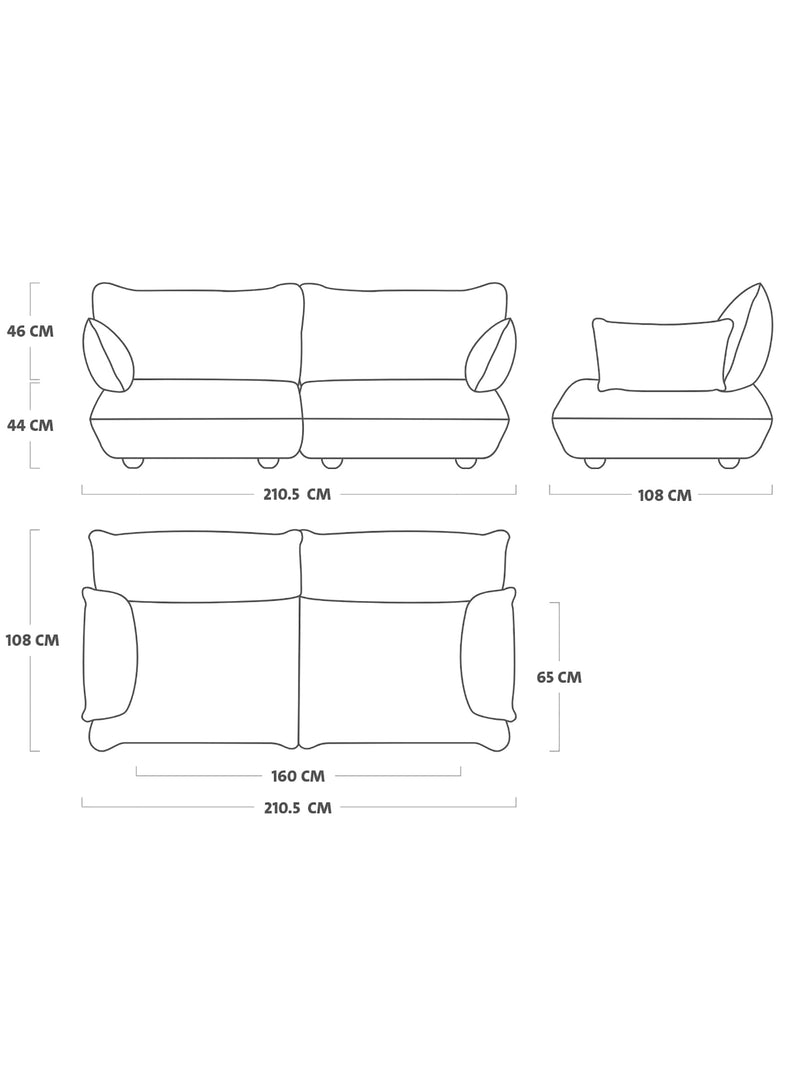 Sofa Sumo Velvet<br> 2 places