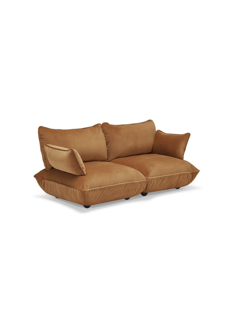 Sofa Fatboy Sumo 2 places Velvet couleur Amande : élégant sofa modulaire en velours recyclé durable et confortable.