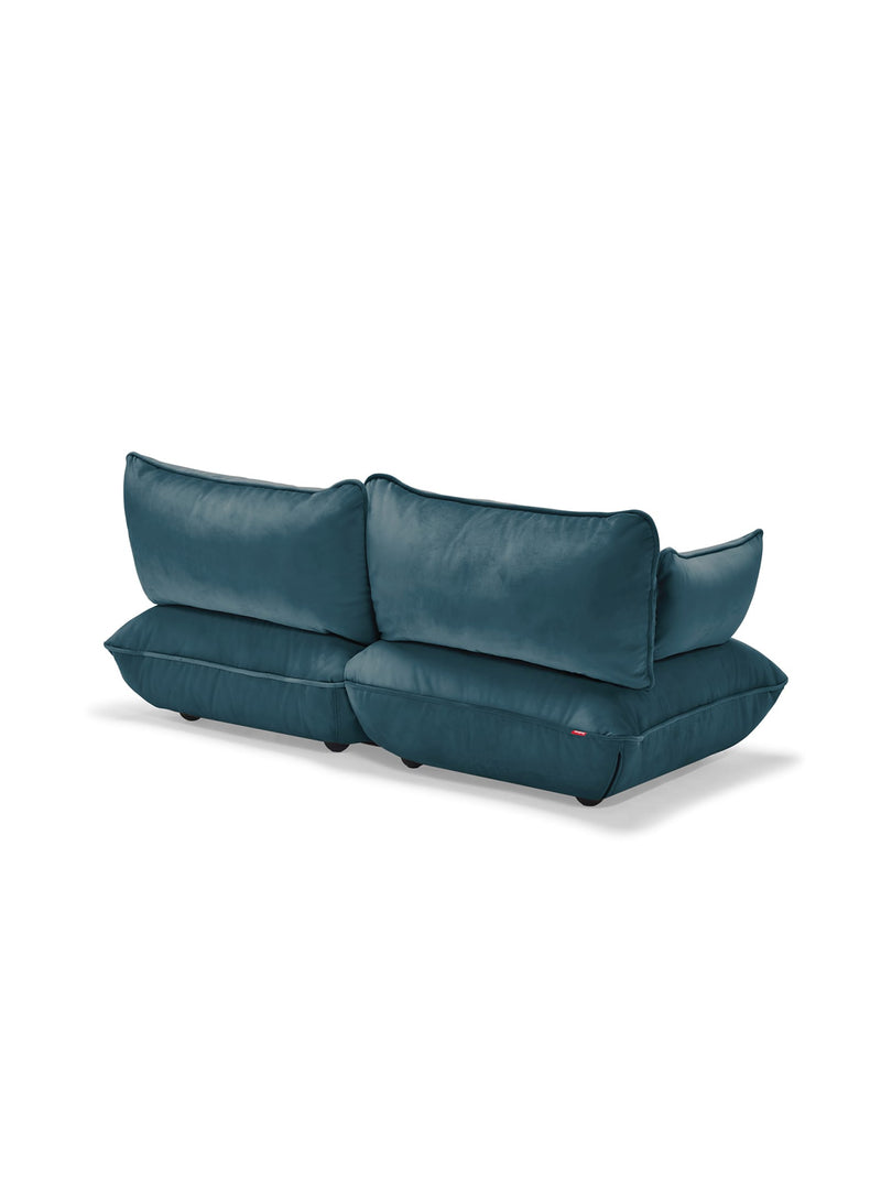 Fatboy Sumo Sofa Velvet 2 places en Pétrole, sofa moderne modulaire tissu velours doux recyclable pour salon contemporain.